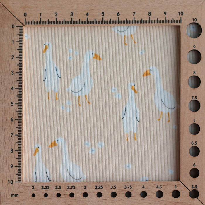 copy of Jersey coton côtes fines à motifs petits coeurs camel et ocre