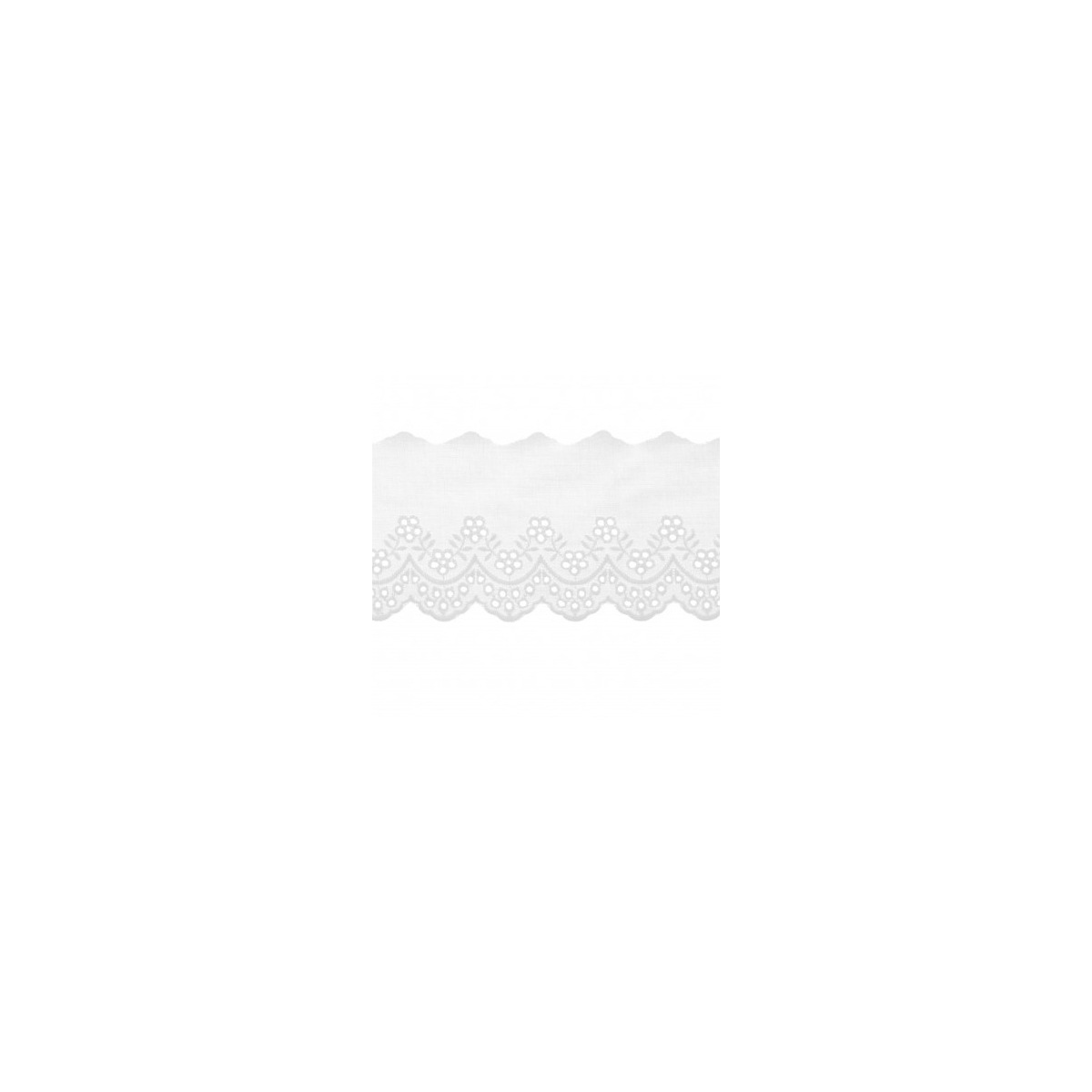 Galon coton broderie anglaise 73mm x 1m blanc Galon coton broderie anglaise 73mm x 1m blanc