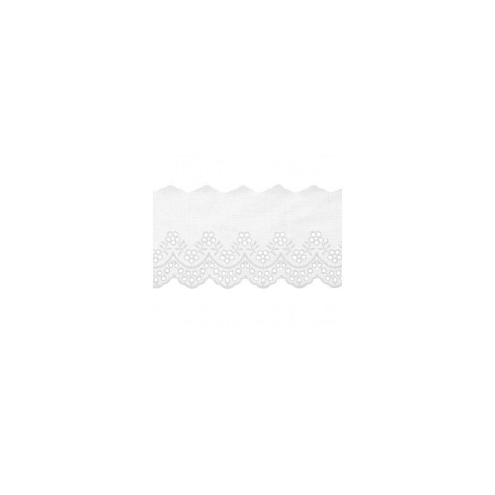 Galon coton broderie anglaise 73mm x 1m blanc
