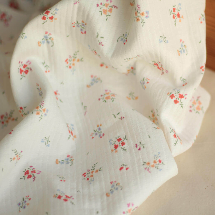 copy of Annabelle - Tissu double coton piqué droit motif fleuri
