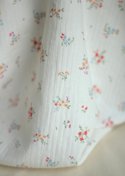 copy of Annabelle - Tissu double coton piqué droit motif fleuri