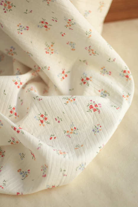 copy of Annabelle - Tissu double coton piqué droit motif fleuri