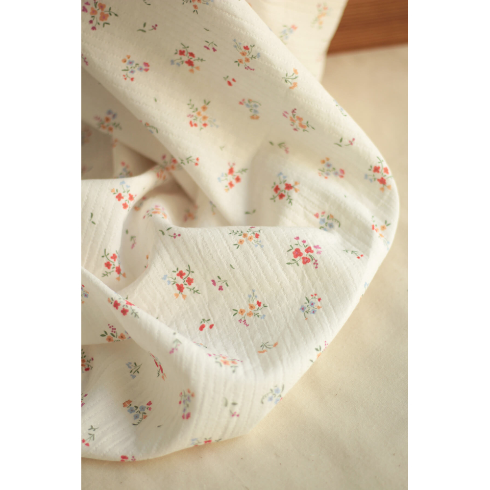 copy of Annabelle - Tissu double coton piqué droit motif fleuri