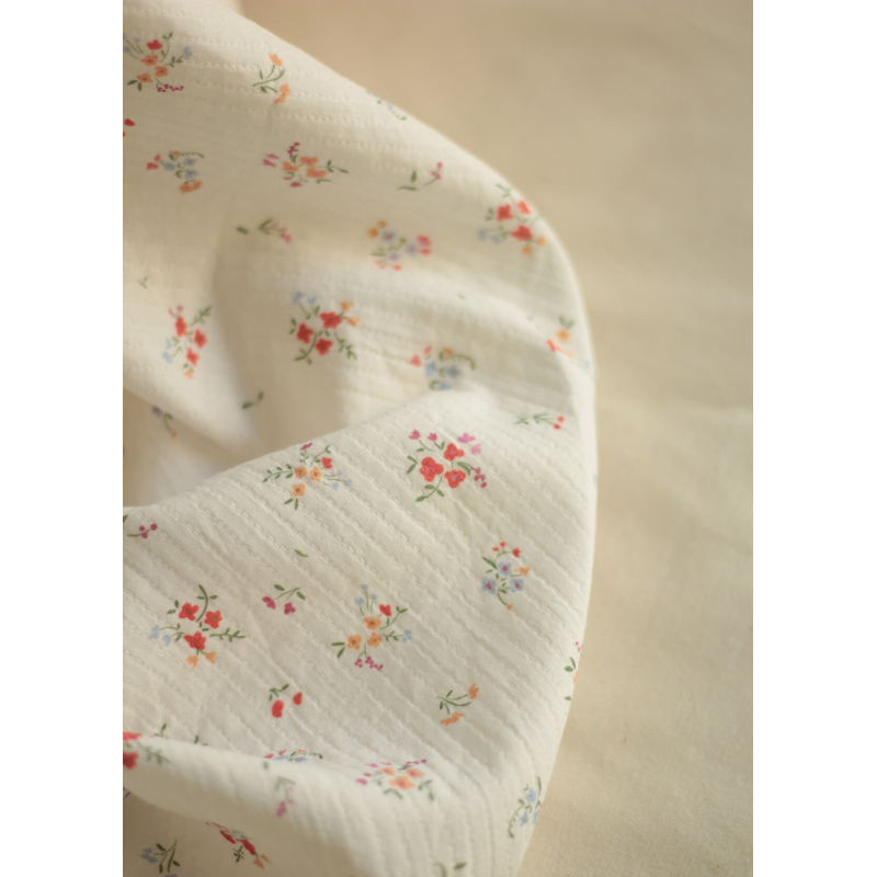 copy of Annabelle - Tissu double coton piqué droit motif fleuri