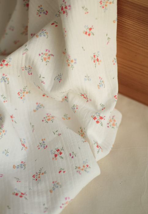 copy of Annabelle - Tissu double coton piqué droit motif fleuri