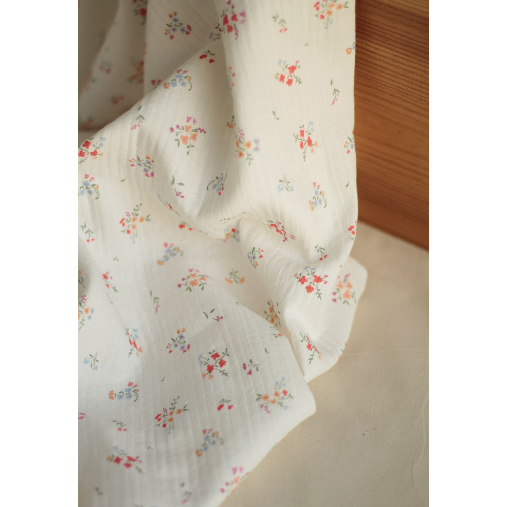 copy of Annabelle - Tissu double coton piqué droit motif fleuri