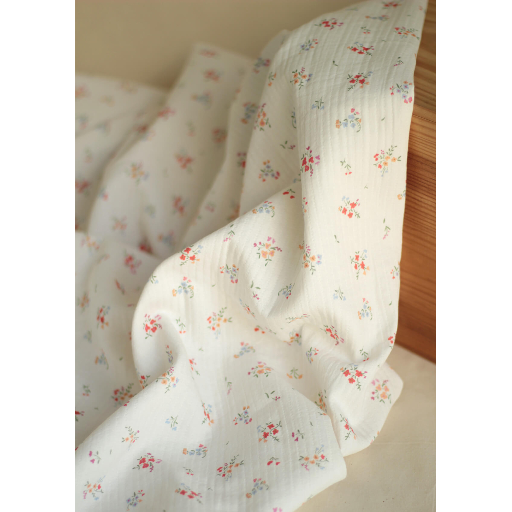 copy of Annabelle - Tissu double coton piqué droit motif fleuri