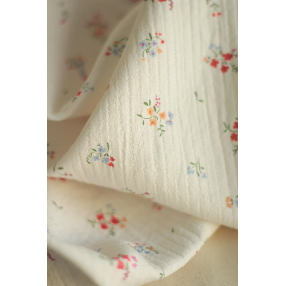 copy of Annabelle - Tissu double coton piqué droit motif fleuri