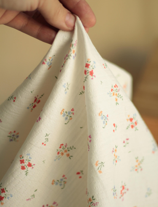 copy of Annabelle - Tissu double coton piqué droit motif fleuri