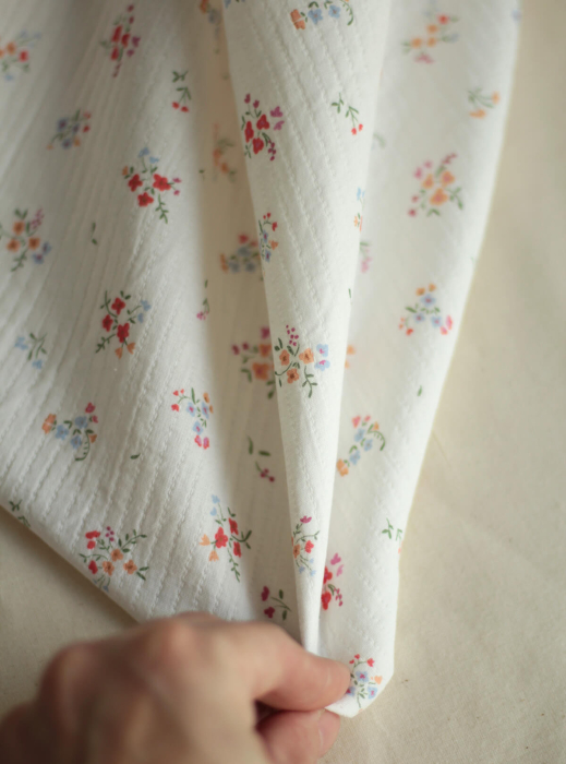 copy of Annabelle - Tissu double coton piqué droit motif fleuri