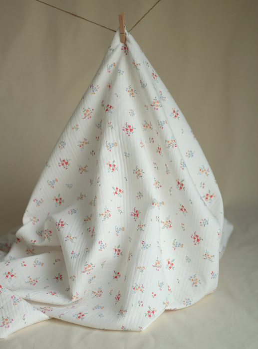 copy of Annabelle - Tissu double coton piqué droit motif fleuri