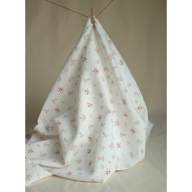 copy of Annabelle - Tissu double coton piqué droit motif fleuri