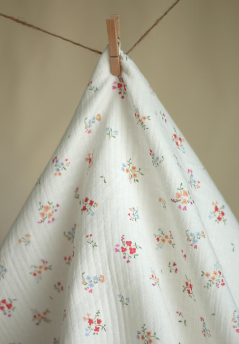 copy of Annabelle - Tissu double coton piqué droit motif fleuri