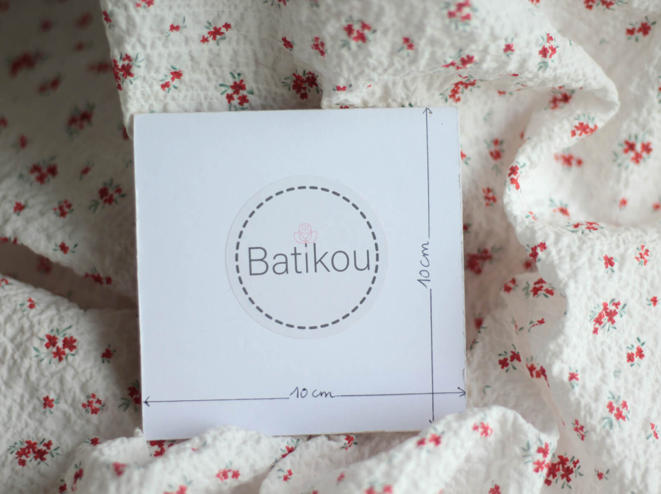 copy of Pauline - Tissu coton texturé gaufré fleuri bleu et vert