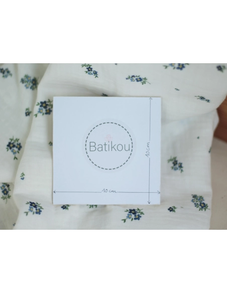 copy of ROZEN - Double gaze de coton BIO blanc motif exclusif