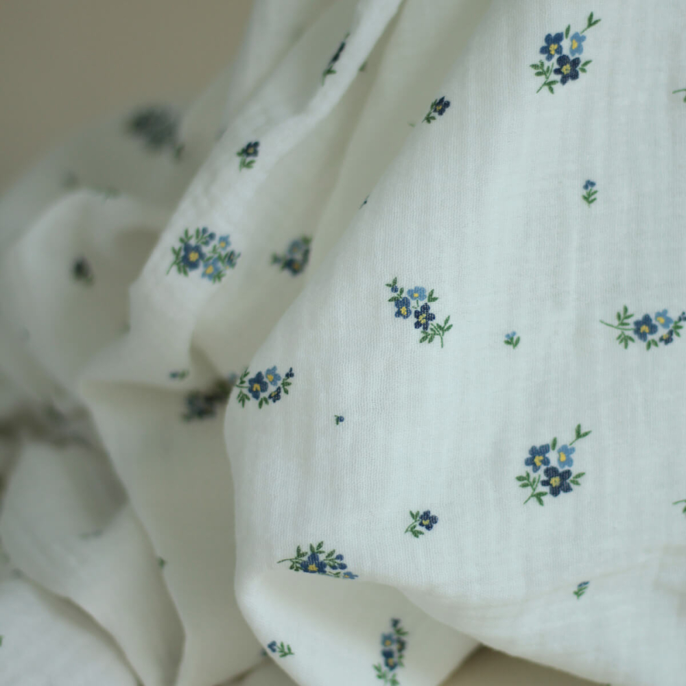 copy of ROZEN - Double gaze de coton BIO blanc motif exclusif