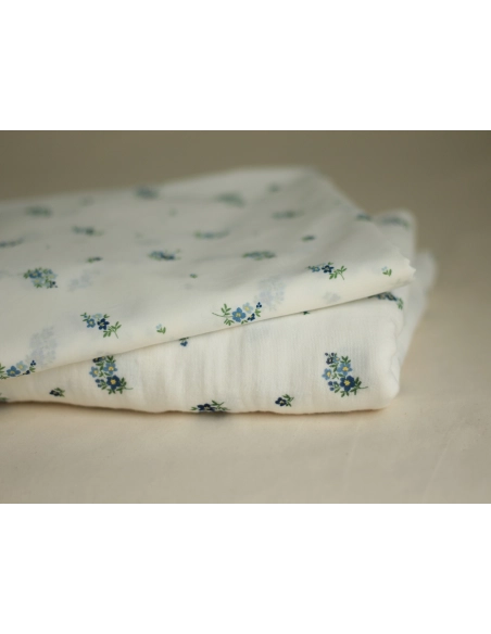 copy of ROZEN - Double gaze de coton BIO blanc motif exclusif