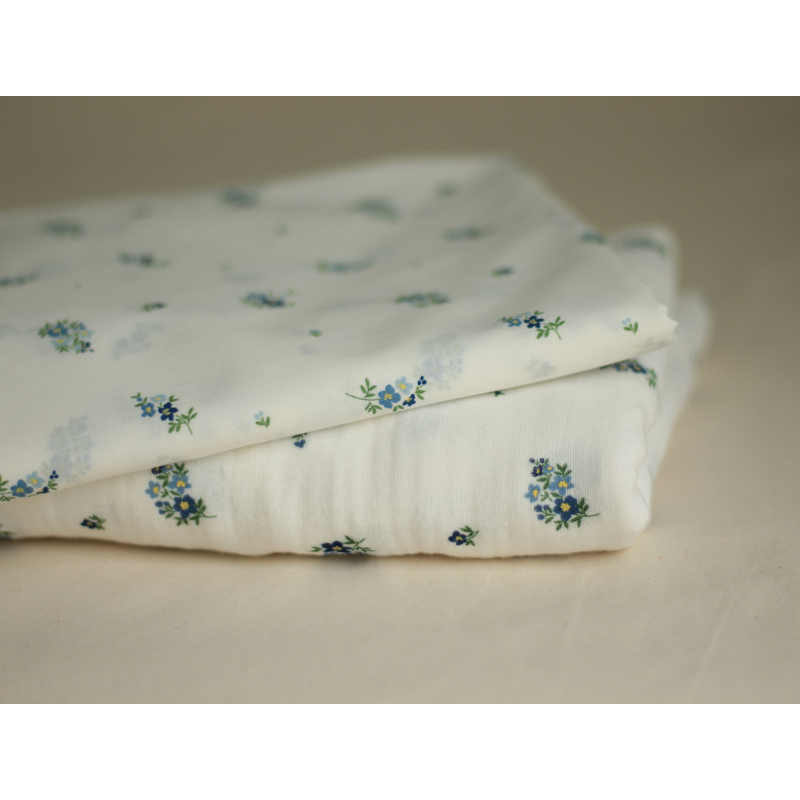 copy of ROZEN - Double gaze de coton BIO blanc motif exclusif