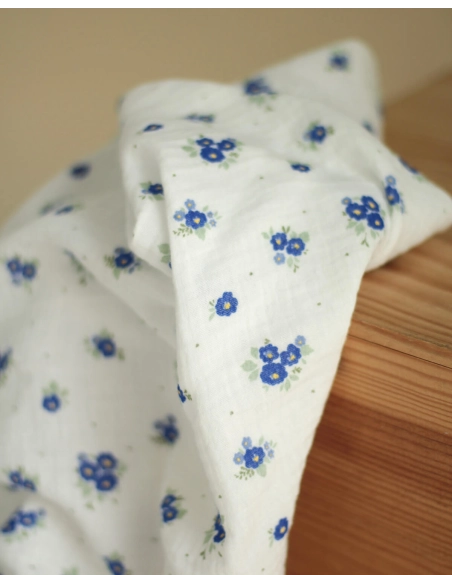 copy of ROZEN - Double gaze de coton BIO blanc motif exclusif