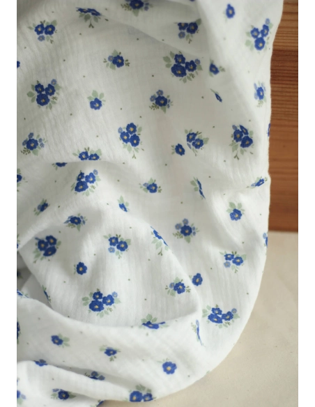 copy of ROZEN - Double gaze de coton BIO blanc motif exclusif