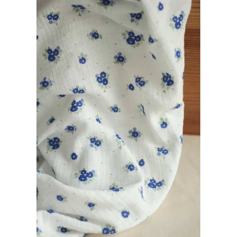 copy of ROZEN - Double gaze de coton BIO blanc motif exclusif