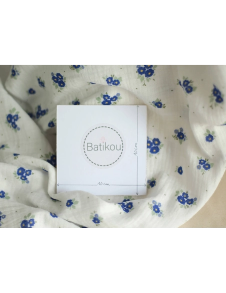 copy of ROZEN - Double gaze de coton BIO blanc motif exclusif