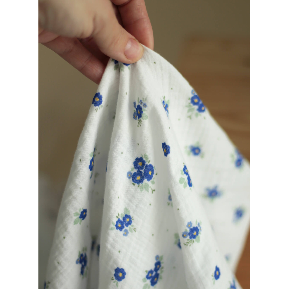 copy of ROZEN - Double gaze de coton BIO blanc motif exclusif