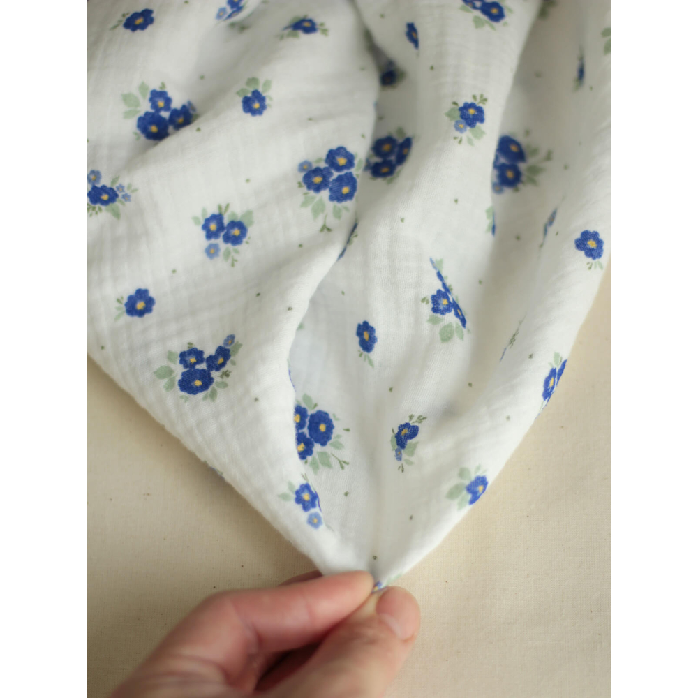 copy of ROZEN - Double gaze de coton BIO blanc motif exclusif