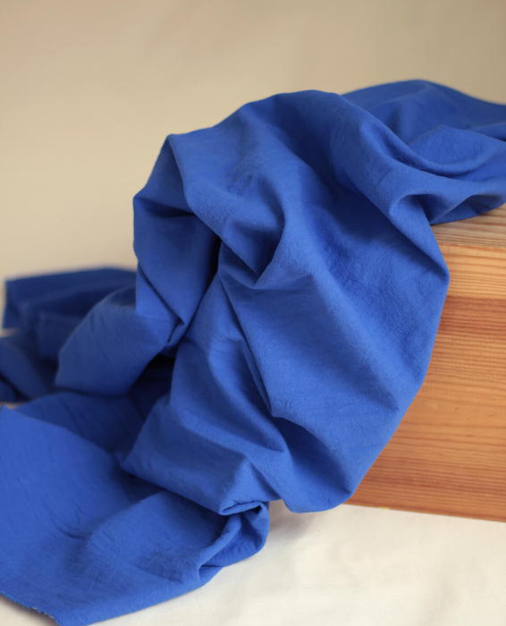 Coton lavé bio coloris bleu cobalt