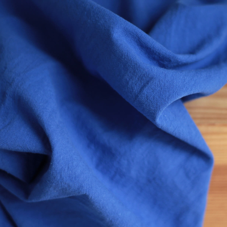 Coton lavé bio coloris bleu cobalt Coton lavé bio coloris bleu cobalt