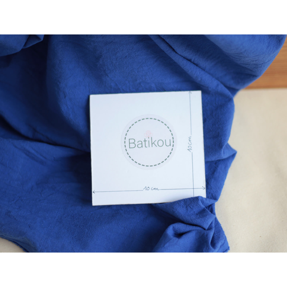 Coton lavé bio coloris bleu cobalt Coton lavé bio coloris bleu cobalt