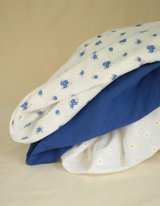 Coton lavé bio coloris bleu cobalt