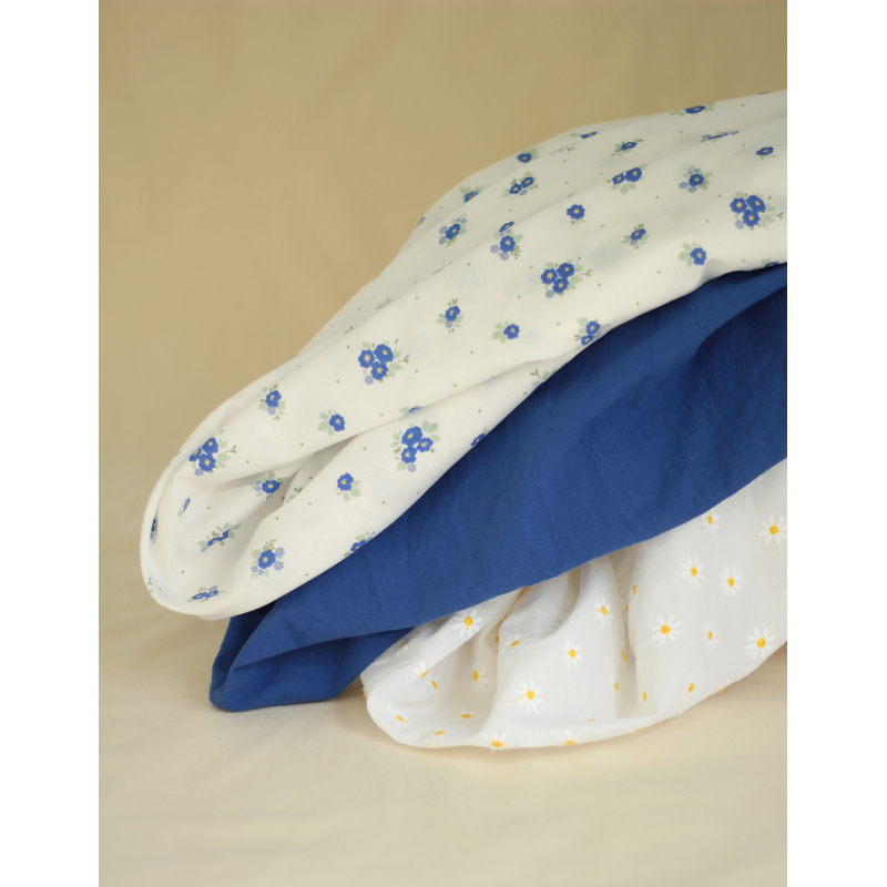 Coton lavé bio coloris bleu cobalt