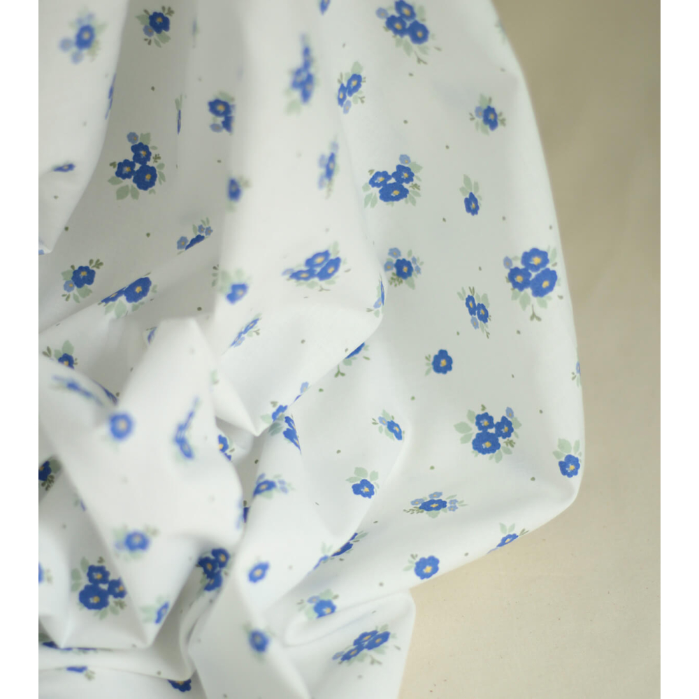Rozen - Popeline coton SWEET douce imprimé exclusif bleu cobalt