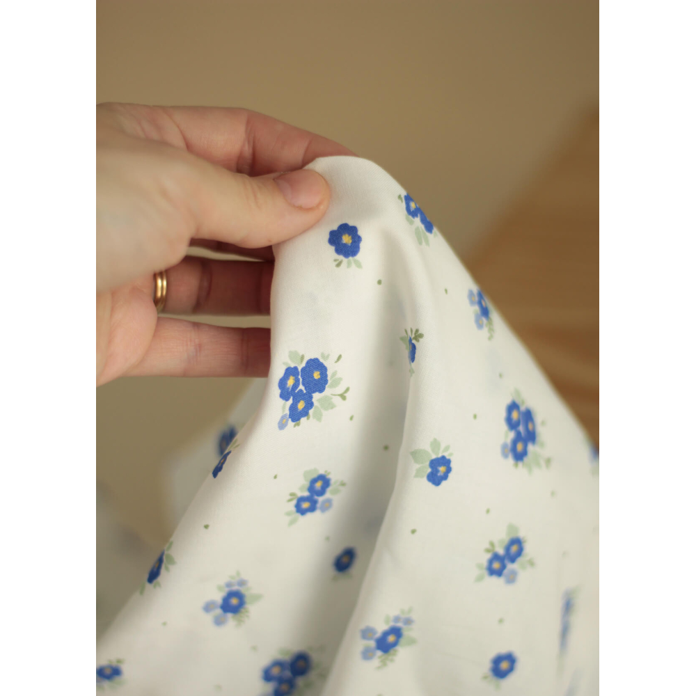 Rozen - Popeline coton SWEET douce imprimé exclusif bleu cobalt