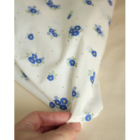 Rozen - Popeline coton SWEET douce imprimé exclusif bleu cobalt Rozen - Popeline coton SWEET douce imprimé exclusif bleu cobalt