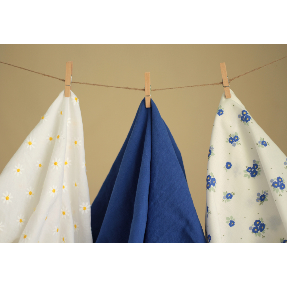 Rozen - Popeline coton SWEET douce imprimé exclusif bleu cobalt