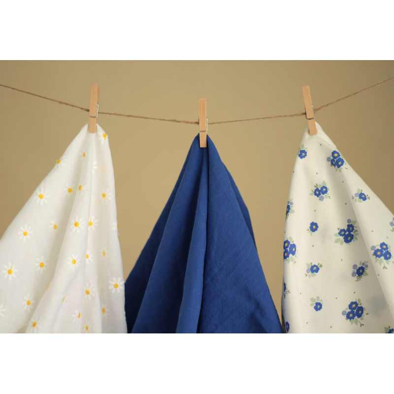 Rozen - Popeline coton SWEET douce imprimé exclusif bleu cobalt