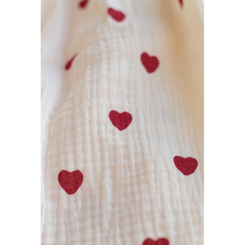 copy of Manou - Double gaze de coton BIO exclusif écru à motif coeurs