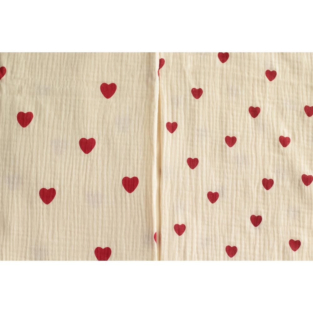 copy of Manou - Double gaze de coton BIO exclusif écru à motif coeurs