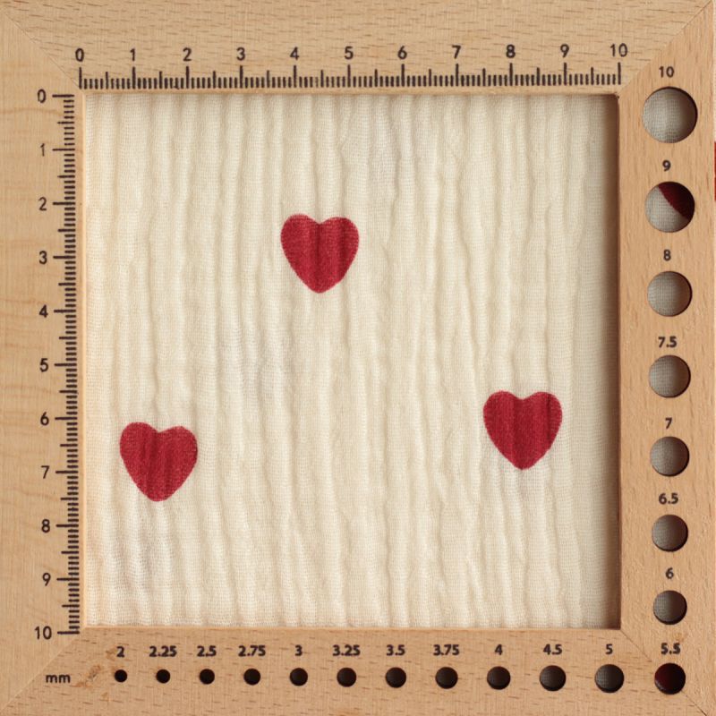 copy of Manou - Double gaze de coton BIO exclusif écru à motif coeurs