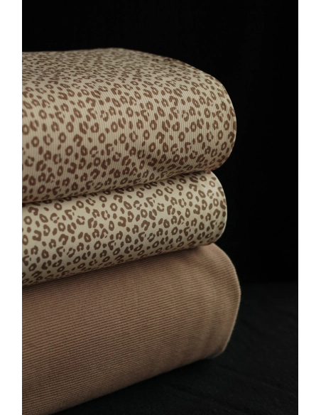 Jersey coton à motifs graou beige