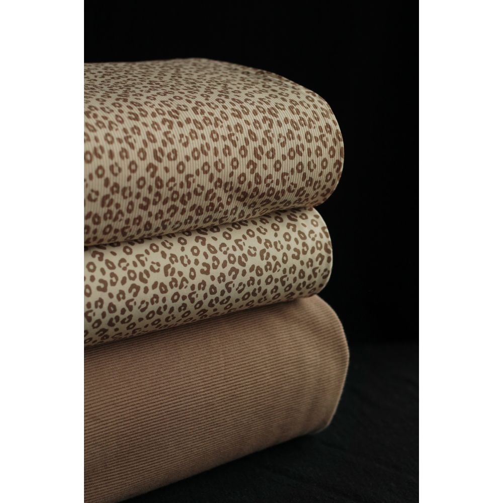 Jersey coton à motifs graou beige