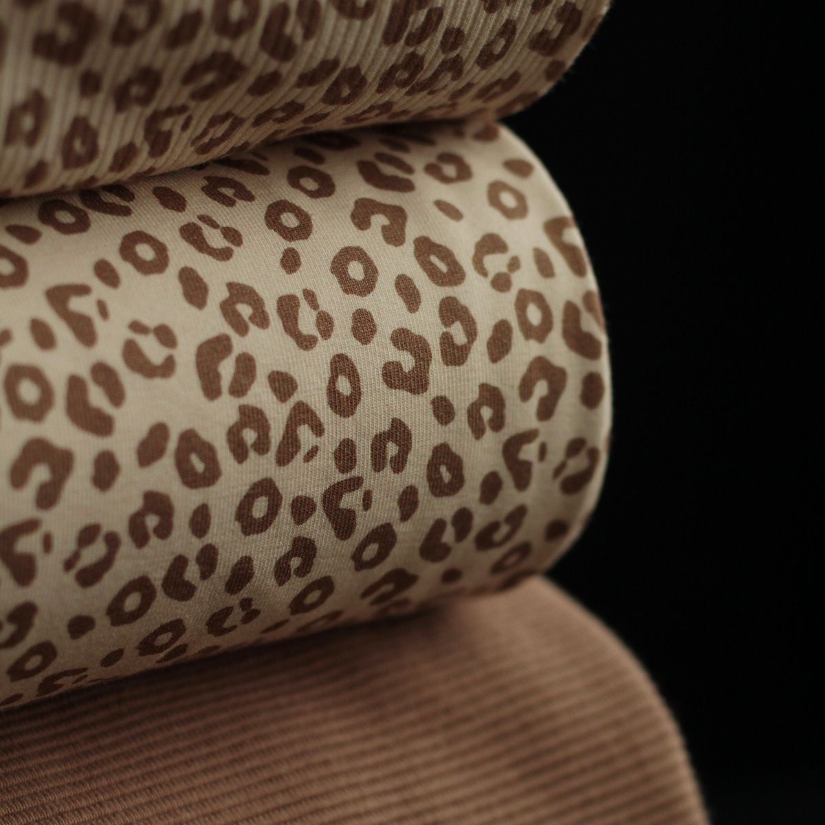 Jersey coton à motifs graou beige