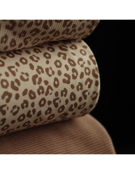 Jersey coton à motifs graou beige