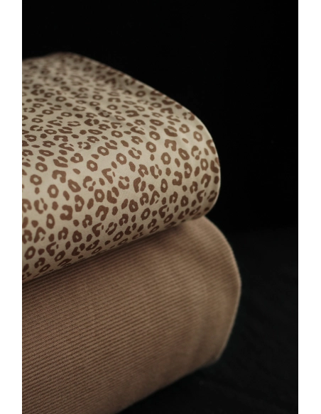 Jersey coton à motifs graou beige