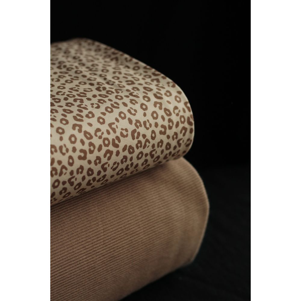 Jersey coton à motifs graou beige