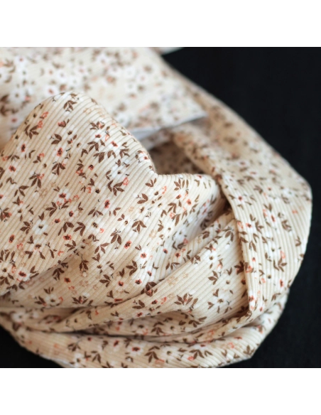 copy of Jersey coton côtes fines à motifs graou beige