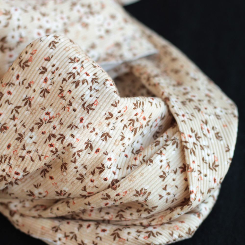 copy of Jersey coton côtes fines à motifs graou beige