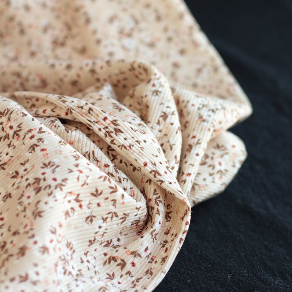 copy of Jersey coton côtes fines à motifs graou beige